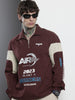Men's Maroon Regular Fit Graphic Printed Street Wear Shirt