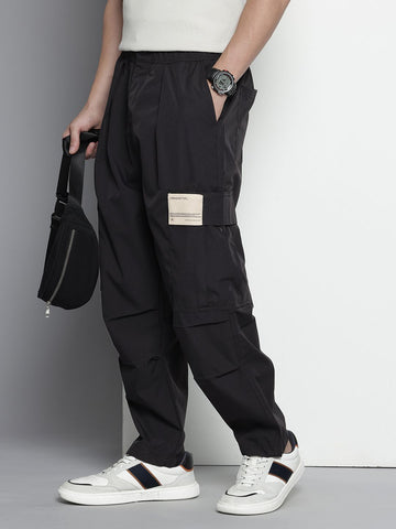 Men's Black Loose Fit Utility Cargo