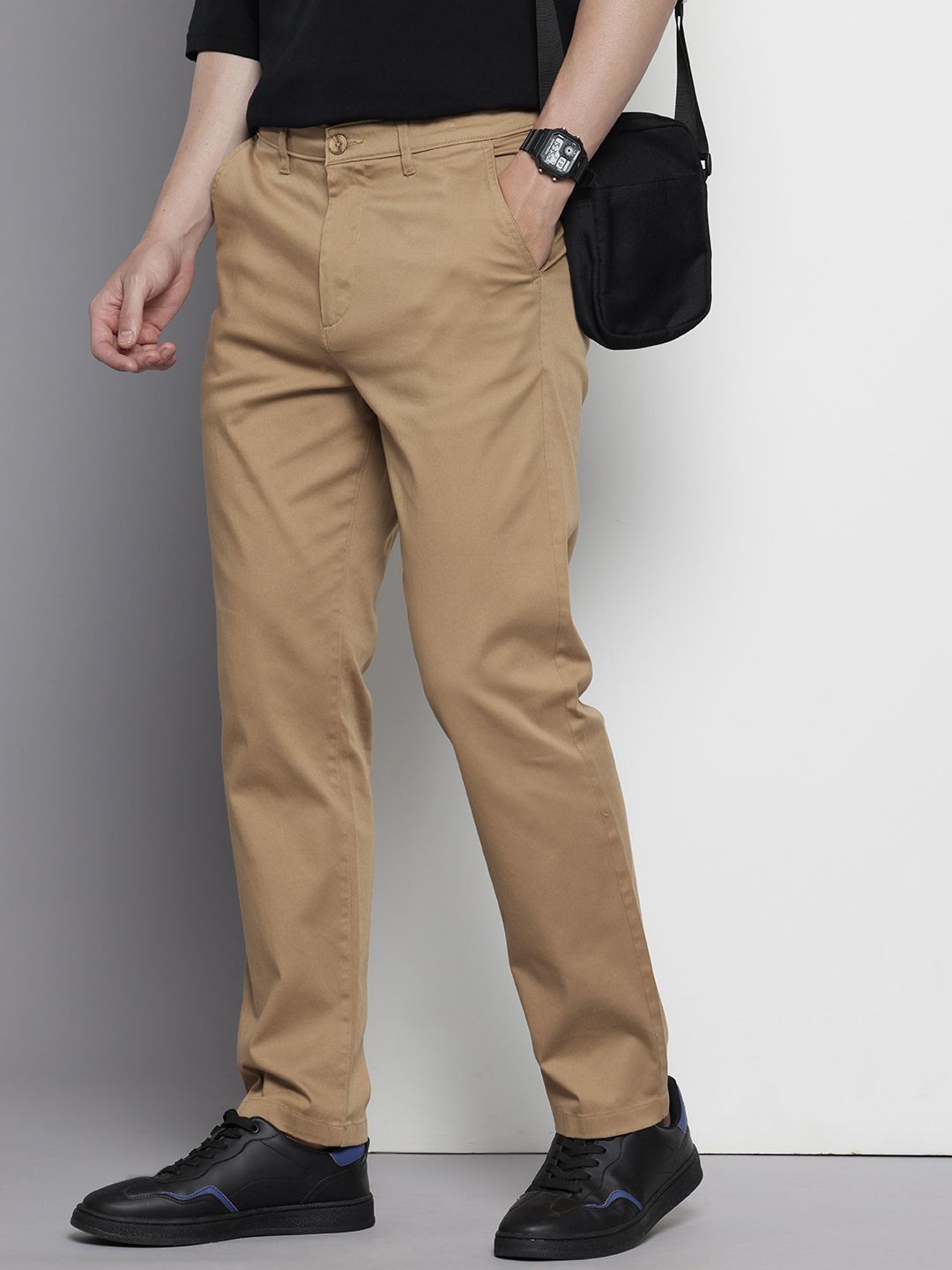 Men's Khaki Regular Fit Casual Chinos