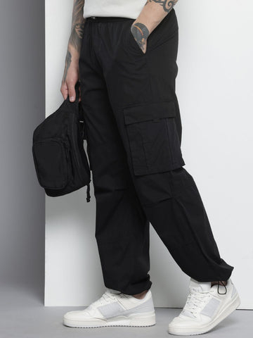 Men's Black Relaxed Fit Cargos