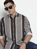 Men's Black Relaxed Fit Printed Resort Wear Shirt