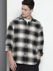 Men's Black Relaxed Fit Textured Casual Shirt
