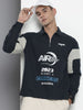 Men's Navy Blue Regular Fit Graphic Printed Street Wear Shirt