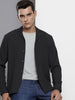 Men's Black Relaxed Fit Solid Textured Shirt