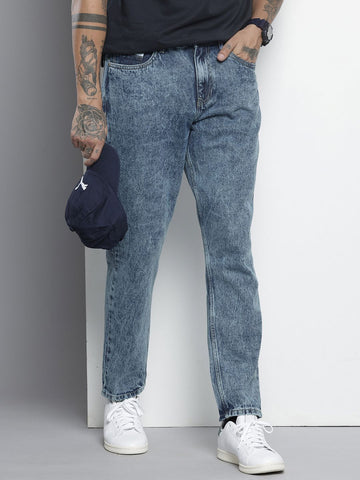 Men's Blue Dad Fit Casual Jeans