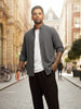 Men's Grey Slim Fit Embroided  Casual Shirt