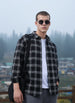 Men's Black Relaxed Fit Checked Casual Shirt