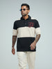 Men's Cream Oversized Fit Textured Flat Knit T-Shirt