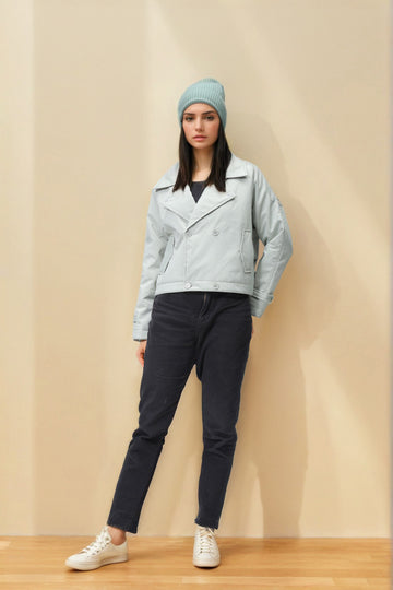 Women's Green Straight Fit Solid Trench Coat