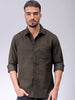 Men's Olive Regular Fit Solid Casual Shirt