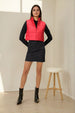Women's Red Regular Fit Solid Cropped Quilted Jacket
