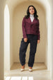 Women's Red Straight Solid Trench Coat