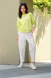 Women's Yellow Relaxed Fit Typographic Crewneck Sweatshirt