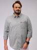 Men's Olive Regular Fit Striped Casual Shirt