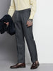 Men's Navy Blue Relaxed Fit Textured Formal Trouser