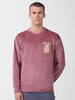 Men's Brown Oversized Fit Textured Casual Sweatshirt