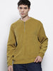 Men's Yellow Relaxed Fit Textured Street Sweatshirt