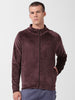 Men's Brown Regular Fit Textured Casual Sweatshirt