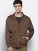 Men's Brown Oversized Fit Textured Casual Sweatshirt