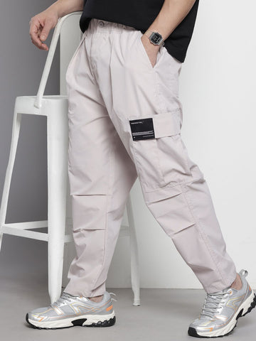 Men's Grey Loose Fit Utility Cargo