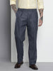 Men's Navy Blue Relaxed Fit Formal Trousers
