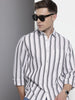 Men's White Slim Fit Striped Casual Shirt