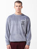 Men's Grey Oversized Fit Textured Casual Sweatshirt