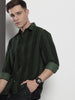 Men's Green Regular Fit Printed Casual Shirt
