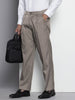 Men's Grey Relaxed Fit Formal Trousers