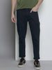 Men's Solid Navy Cuffed Cargo Pant