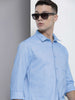 Men's Blue Regular Fit Solid Formal Shirt