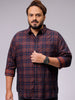 Men's Red Regular Fit Checked Casual Shirt