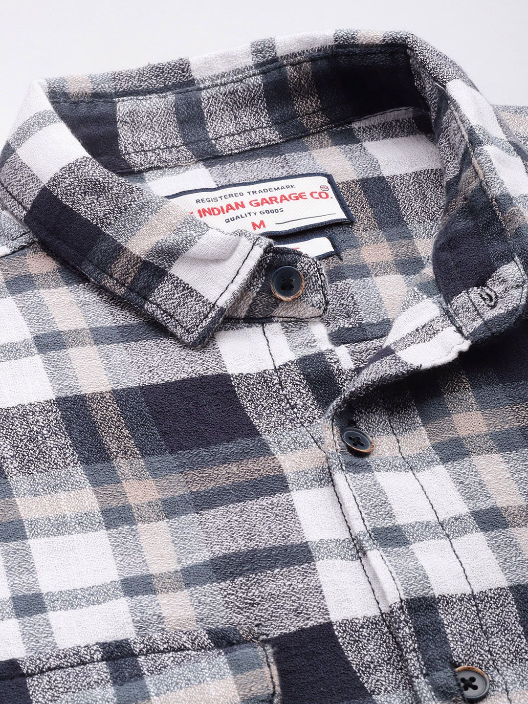 Men's Blue Slim Fit Checked Casual Shirt