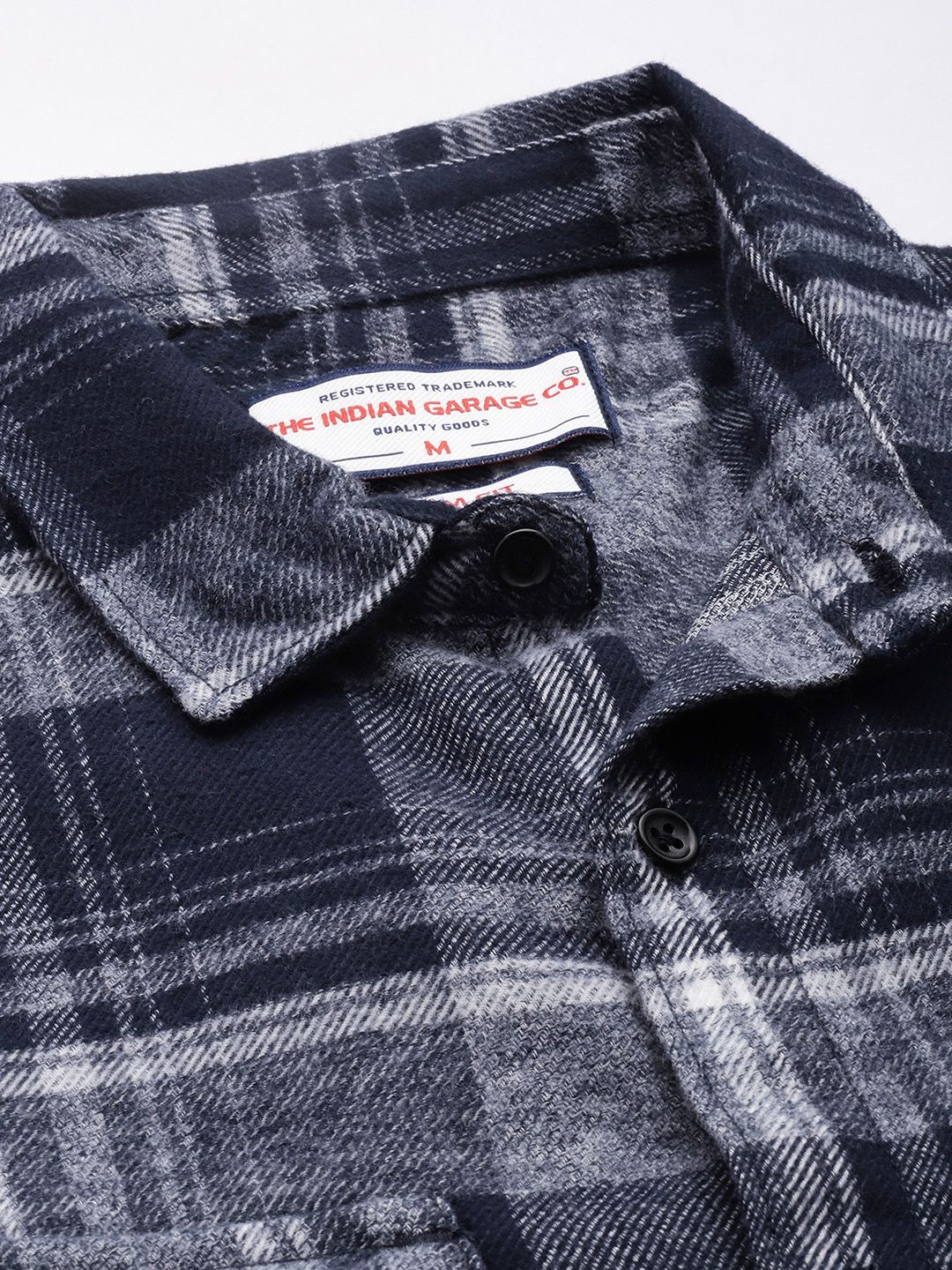 Men's Blue Slim Fit Checked Casual Shirt