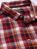 Men's Red Slim Fit Checkered Casual Shirt