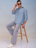 Men's Blue Relaxed Fit Solid Resort Wear Shirt