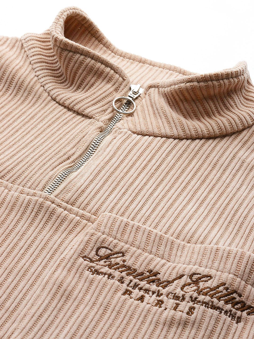 Men's Grey Relaxed Fit Textured Street Sweatshirt