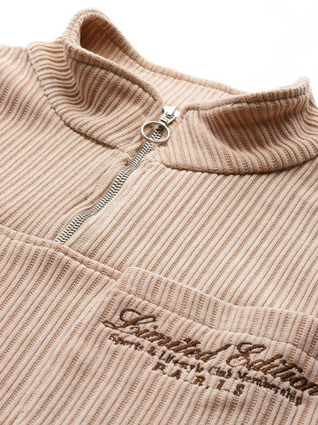 Men's Grey Relaxed Fit Textured Street Sweatshirt