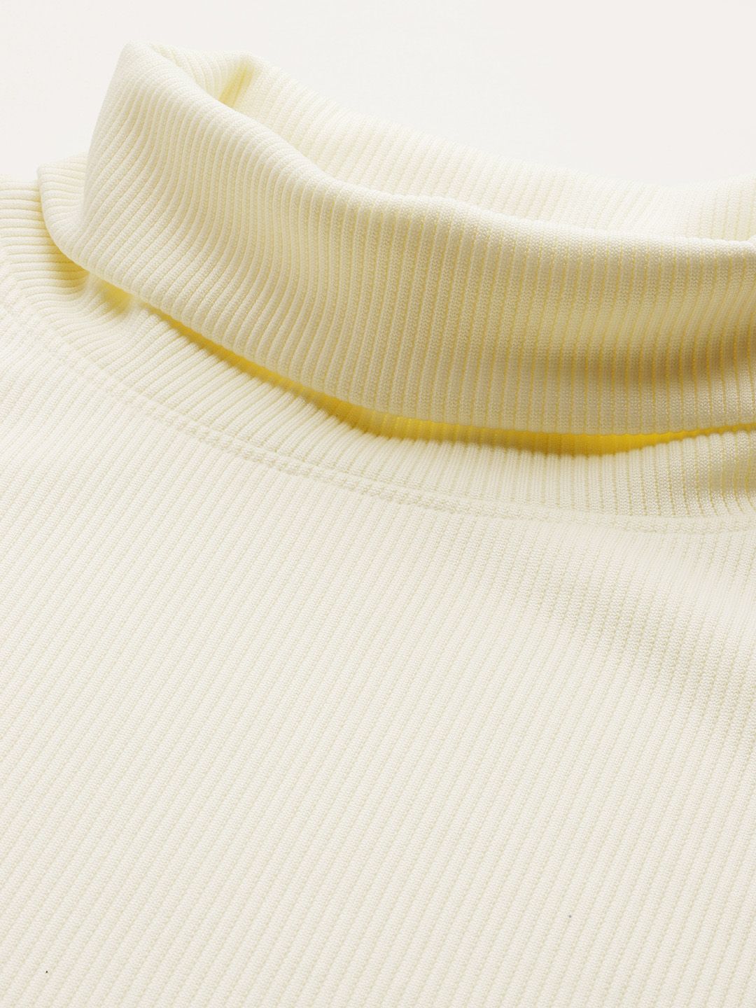 Men's Off White Relaxed Fit Textured Casual Sweatshirt