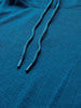 Men's Blue Regular Fit Textured Hooded T-Shirt