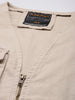 Men's Khaki Regular Fit Solid Utility Jacket