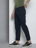 Men's Solid Navy Cuffed Cargo Pant