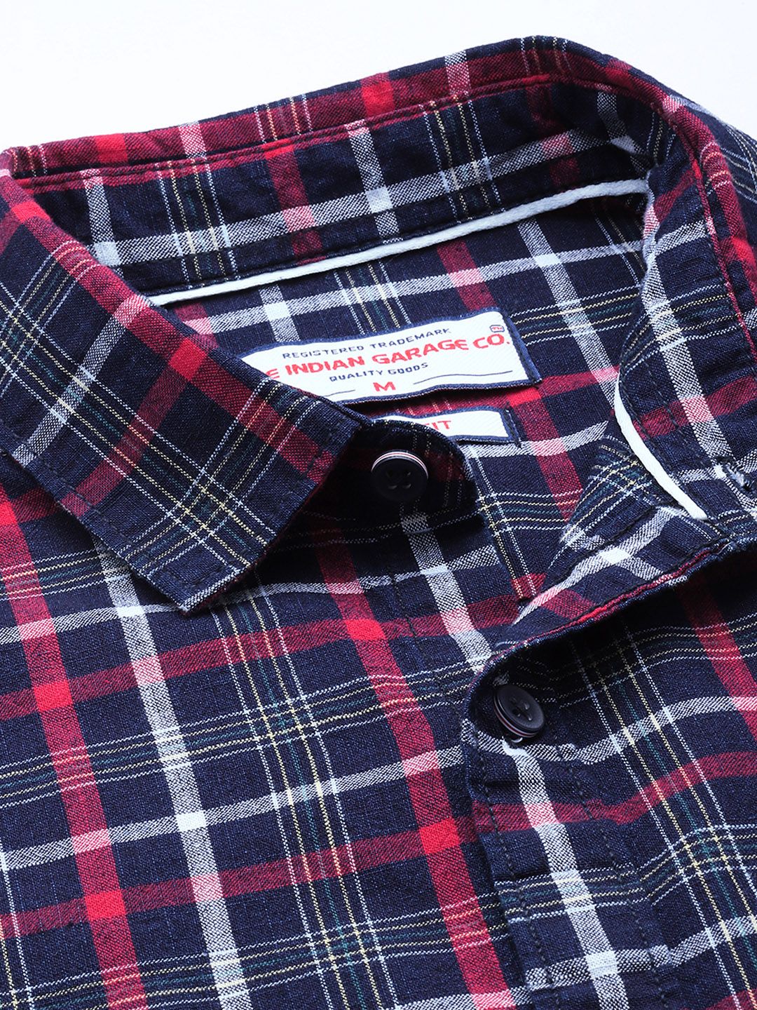 Men's Blue Slim Fit Checked Casual Shirt