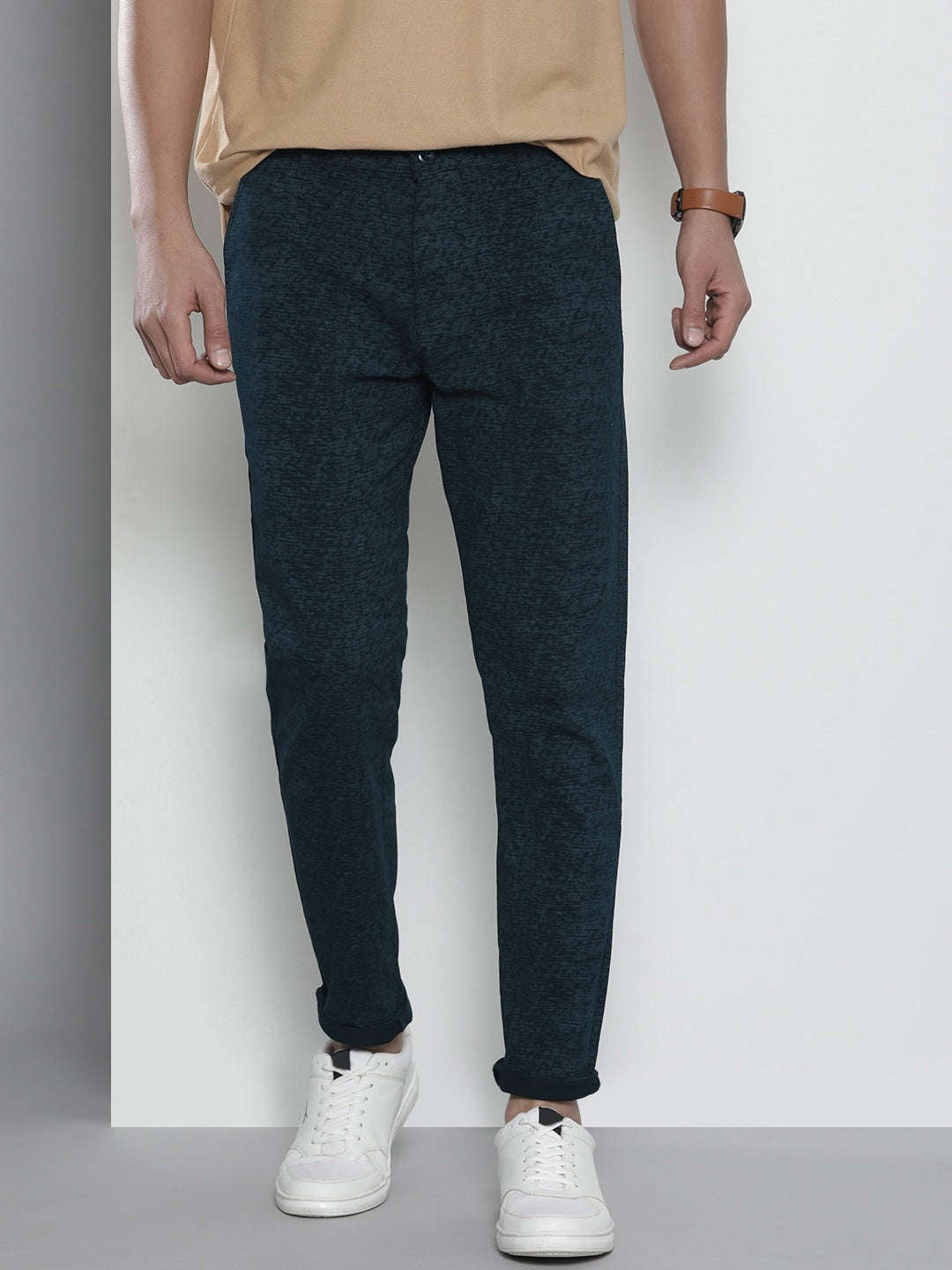 Men's Navy Self-Design Chinos