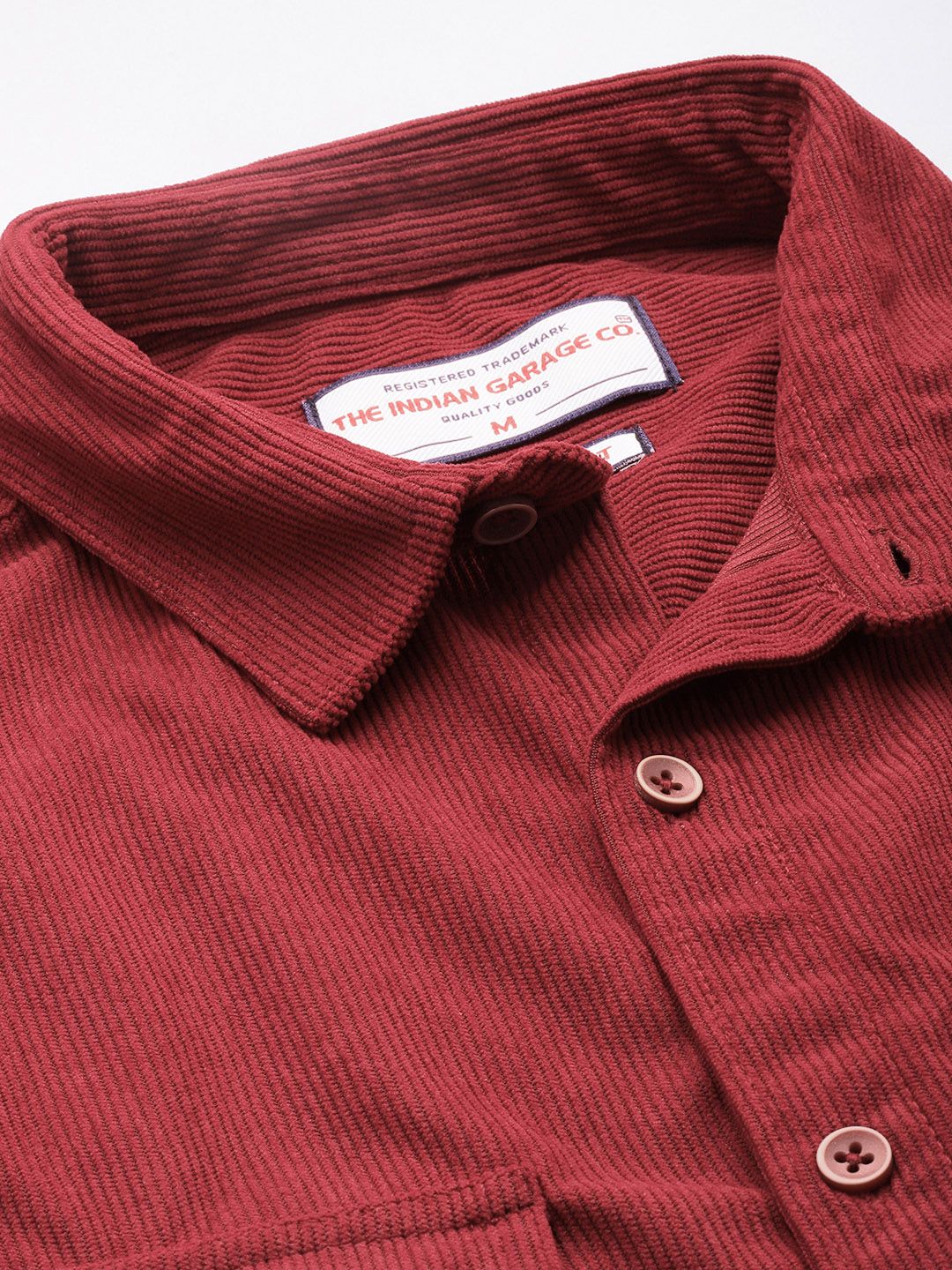 Men's Red Regular Fit Solid Casual Shirt