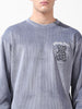 Men's Grey Oversized Fit Textured Casual Sweatshirt