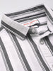 Men's White Slim Fit Striped Casual Shirt