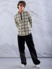 Men's Green Slim Fit Checkered Casual Shirt