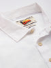 Men's White Relaxed Fit Textured Resort Wear Shirt