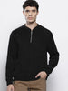 Men's Black Relaxed Fit Textured Street Sweatshirt